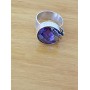 Inel argint Ag925 masiv și cristal mov lucrat integral PurpleDove