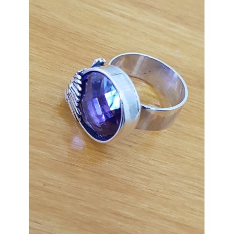 Sterling silver ring and crystal PurpleDove, Bijuterii de argint lucrate manual, handmade