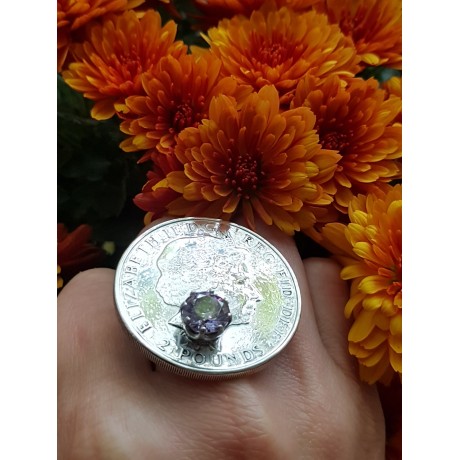 Sterling silver ring and amethyst, Bijuterii de argint lucrate manual, handmade