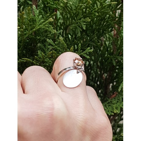 Sterling silver ring Jingly Amber, Bijuterii de argint lucrate manual, handmade