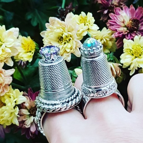 Sterling silver ring and citrine LoveBow2, Bijuterii de argint lucrate manual, handmade