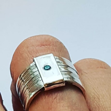 Sterling silver ring and aquamarine GlorytoFinery, Bijuterii de argint lucrate manual, handmade