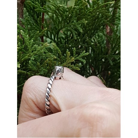 Sterling silver ring StapleWhite, Bijuterii de argint lucrate manual, handmade