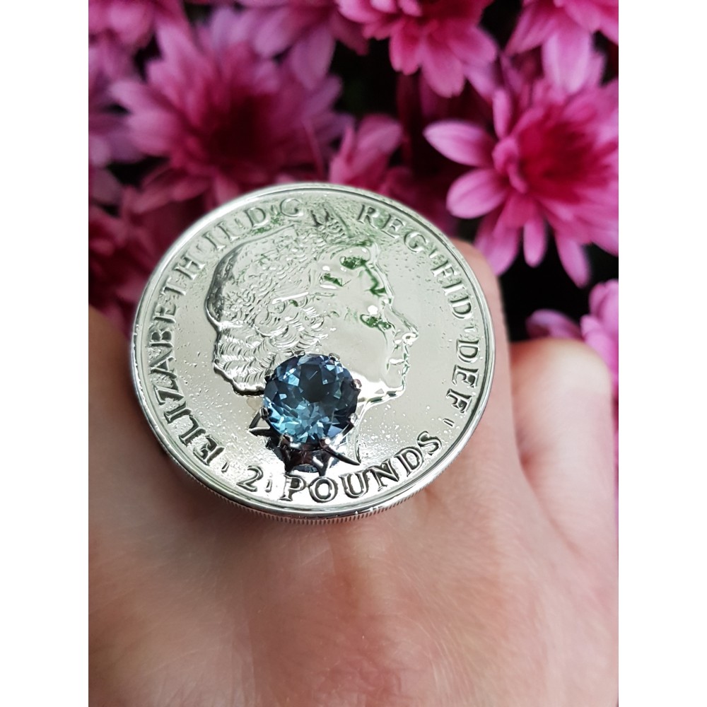 Sterling silver ring and aquamarine Terribly Majestic