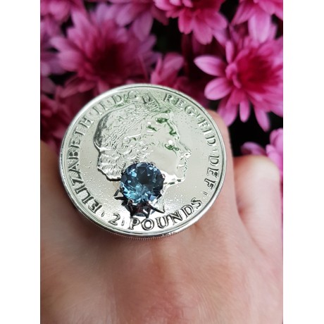 Sterling silver ring and aquamarine Terribly Majestic, Bijuterii de argint lucrate manual, handmade