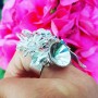 Large Sterling Silver ring and aquamarine TimetoThrive