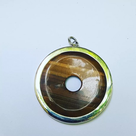 Sterling silver pendant and tiger 's eye, Bijuterii de argint lucrate manual, handmade