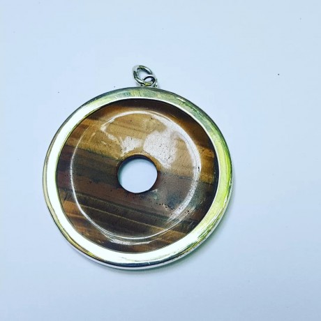 Sterling silver pendant and tiger 's eye, Bijuterii de argint lucrate manual, handmade