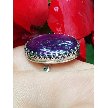 Sterling silver ring with natural amethyst Particles of Mauve, Bijuterii de argint lucrate manual, handmade