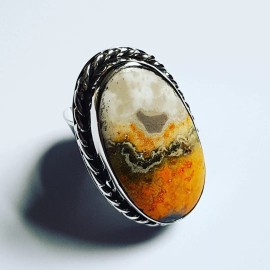 Sterling silver ring and jasper
