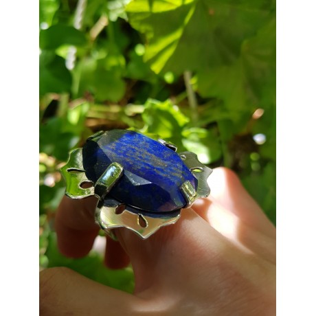 Sterling silver ring with natural lapislazuli Blue Relish