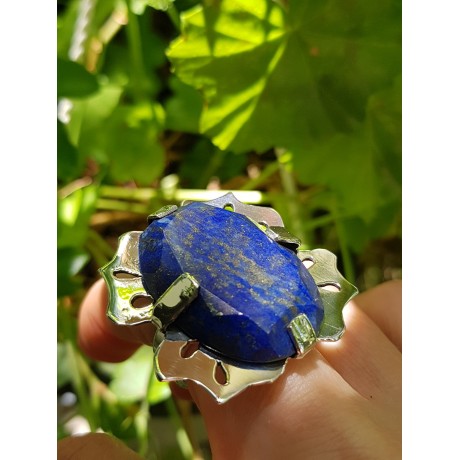 Sterling silver ring with natural lapislazuli Blue Relish