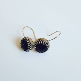 Sterling silver earrings and natural amethyst stones StandUpforMauve