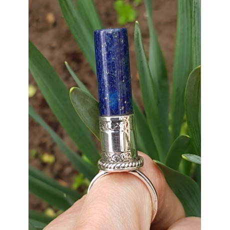 Sterling silver ring and natural lapislazuli Blue Tower, Bijuterii de argint lucrate manual, handmade
