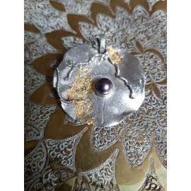 Sterling silver pendant and pearl Foibles of Nature, Bijuterii de argint lucrate manual, handmade