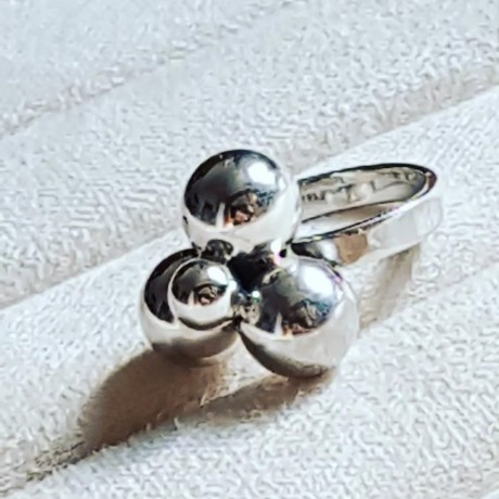 Sterling silver ring Bubbles up, Bijuterii de argint lucrate manual, handmade