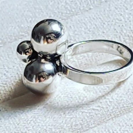 Sterling silver ring Bubbles up, Bijuterii de argint lucrate manual, handmade