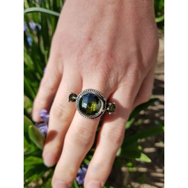 Sterling silver ring and peridote Three times Lucky