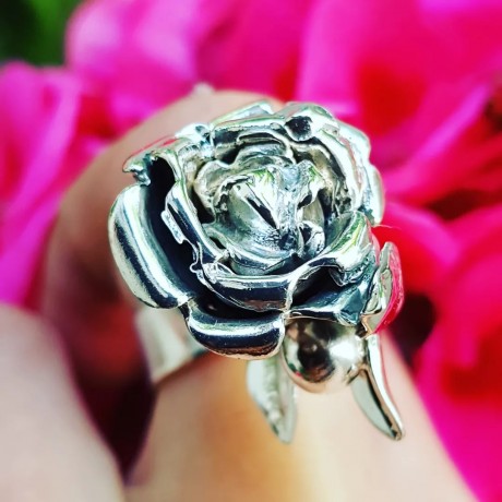 Sterling silver ring Sweet Rose, Bijuterii de argint lucrate manual, handmade