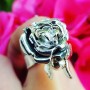 Inel lucrat integral manual în argint Ag925 masiv Sweet Rose