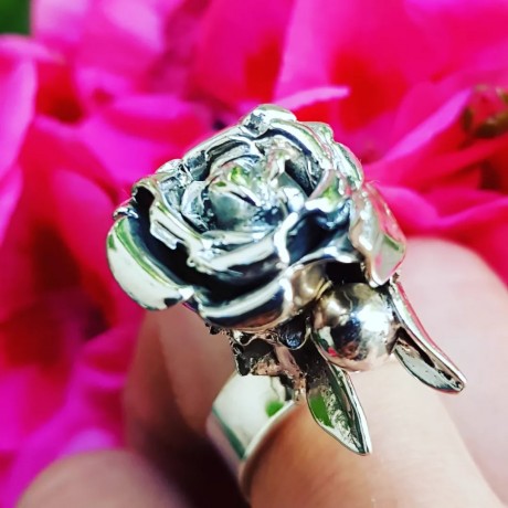 Sterling silver ring Sweet Rose, Bijuterii de argint lucrate manual, handmade