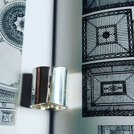 Sterling silver ring and citrines, Bijuterii de argint lucrate manual, handmade