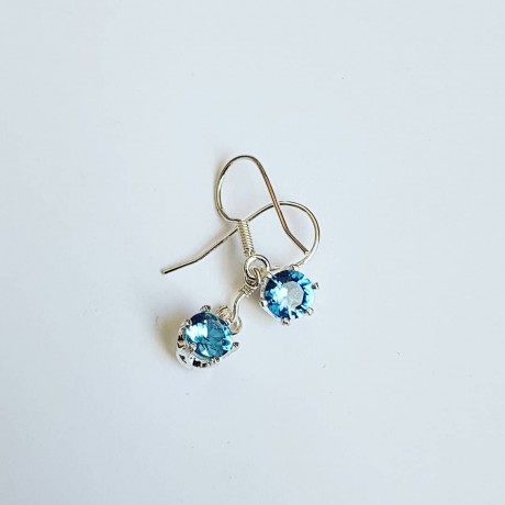 Sterling silver earrings and dalloz aquamarines, Bijuterii de argint lucrate manual, handmade