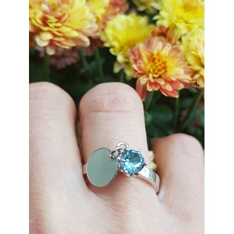 Sterling silver ring and aquamarine AquaFlirt, Bijuterii de argint lucrate manual, handmade