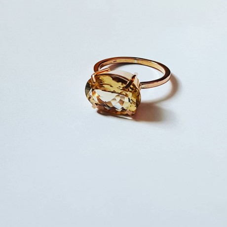 14k rose gold ring with natural citrine HighonRoseGold, Bijuterii de argint lucrate manual, handmade
