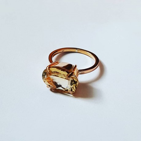 14k rose gold ring with natural citrine HighonRoseGold, Bijuterii de argint lucrate manual, handmade