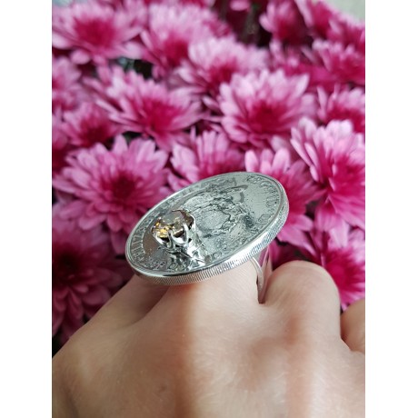 Sterling silver ring and citrine DemandingPerfection, Bijuterii de argint lucrate manual, handmade