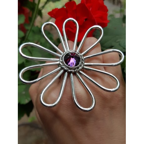 Large Sterling silver ring Colosal Flower, Bijuterii de argint lucrate manual, handmade