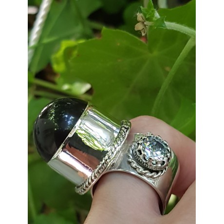 Sterling silver ring with natural onyx stone VelvetMount, Bijuterii de argint lucrate manual, handmade