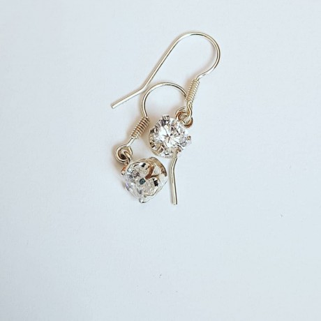 Sterling silver earrings and zirconia Glit, Bijuterii de argint lucrate manual, handmade
