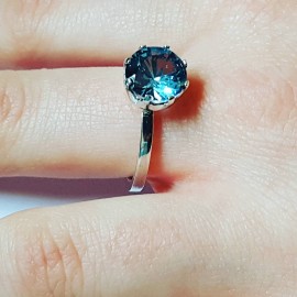 Sterling silver ring and aquamarine BluenevergoesoutofFashion