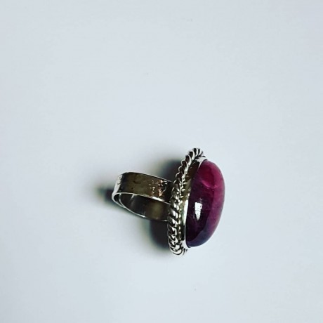 Sterling silver ring with natural ruby zoisite GoRubic, Bijuterii de argint lucrate manual, handmade