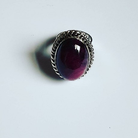 Sterling silver ring with natural ruby zoisite GoRubic, Bijuterii de argint lucrate manual, handmade