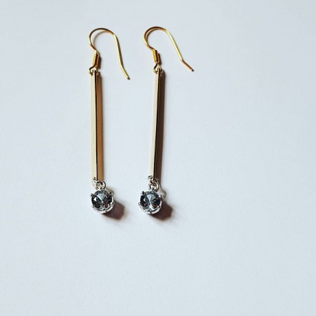 Sterling silver and 14k Gold earrings Golden Fibulae, Bijuterii de argint lucrate manual, handmade