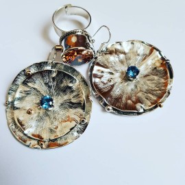 Sterling silver earrings and aquamarines AquaDreams