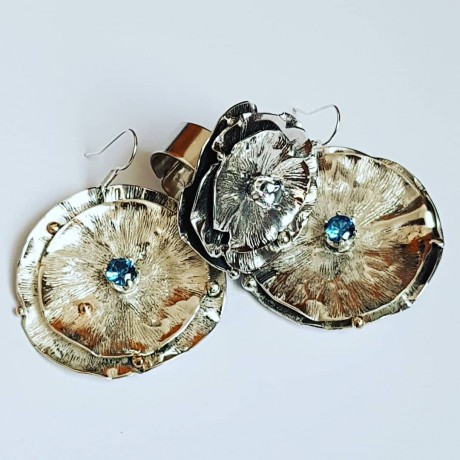 Sterling silver earrings and aquamarines AquaDreams, Bijuterii de argint lucrate manual, handmade