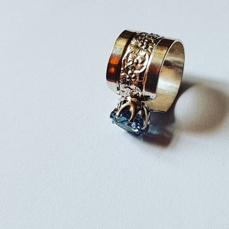 Sterling silver ring with aquamarine GatesofBlue, Bijuterii de argint lucrate manual, handmade