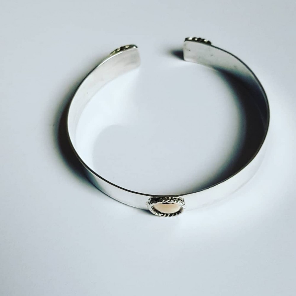 Sterling silver and gold cuff Hubby