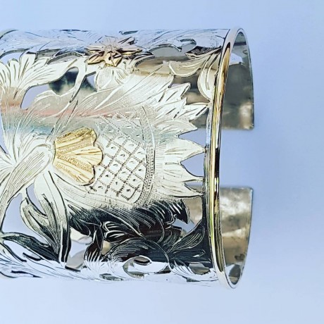 Gold and Sterling silver cuffs ByeveryMeansscrumpitous, Bijuterii de argint lucrate manual, handmade