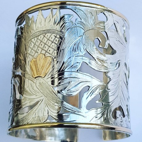 Gold and Sterling silver cuffs ByeveryMeansscrumpitous, Bijuterii de argint lucrate manual, handmade