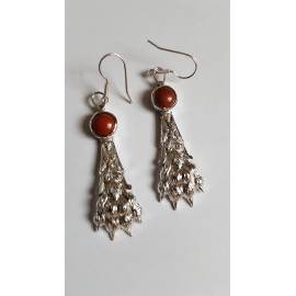 Sterling silver earrings with natural jasper stones Claw 's Wrath