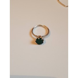 Sterling silver ring Green Spot