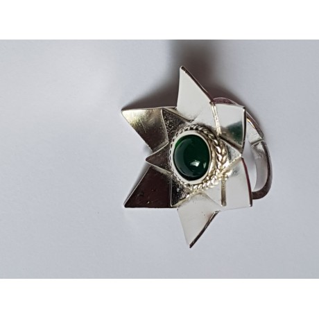 Sterling silver ring Staple Green, Bijuterii de argint lucrate manual, handmade