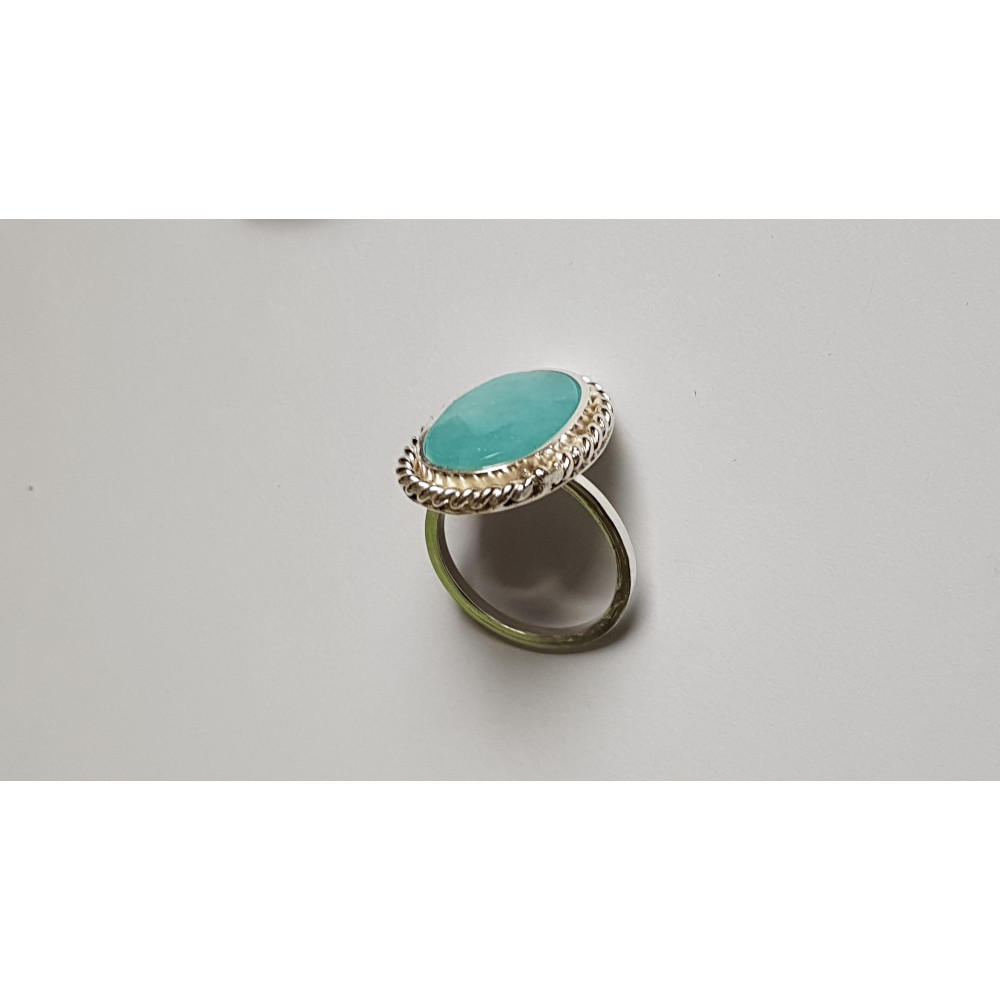 Sterling silver ring with natural aquamarine Invincible Blues