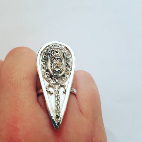 Sterling silver ring Touch of Summer , Bijuterii de argint lucrate manual, handmade