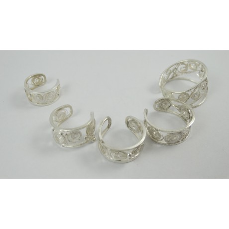 Sterling silver rings with pure filigree Finger Bands, Bijuterii de argint lucrate manual, handmade